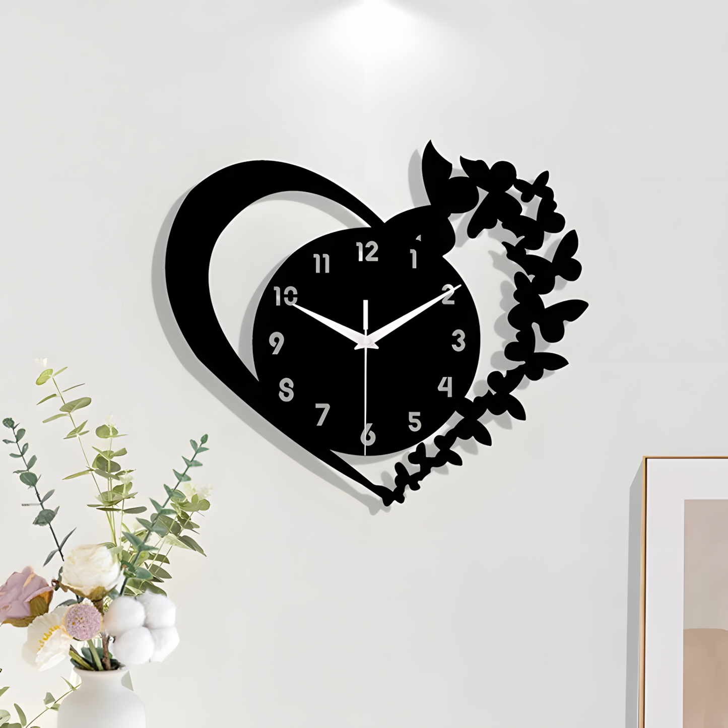 Horloge Murale | Coeur Acrylique Élégant | Coeur Élégant | Gwyn