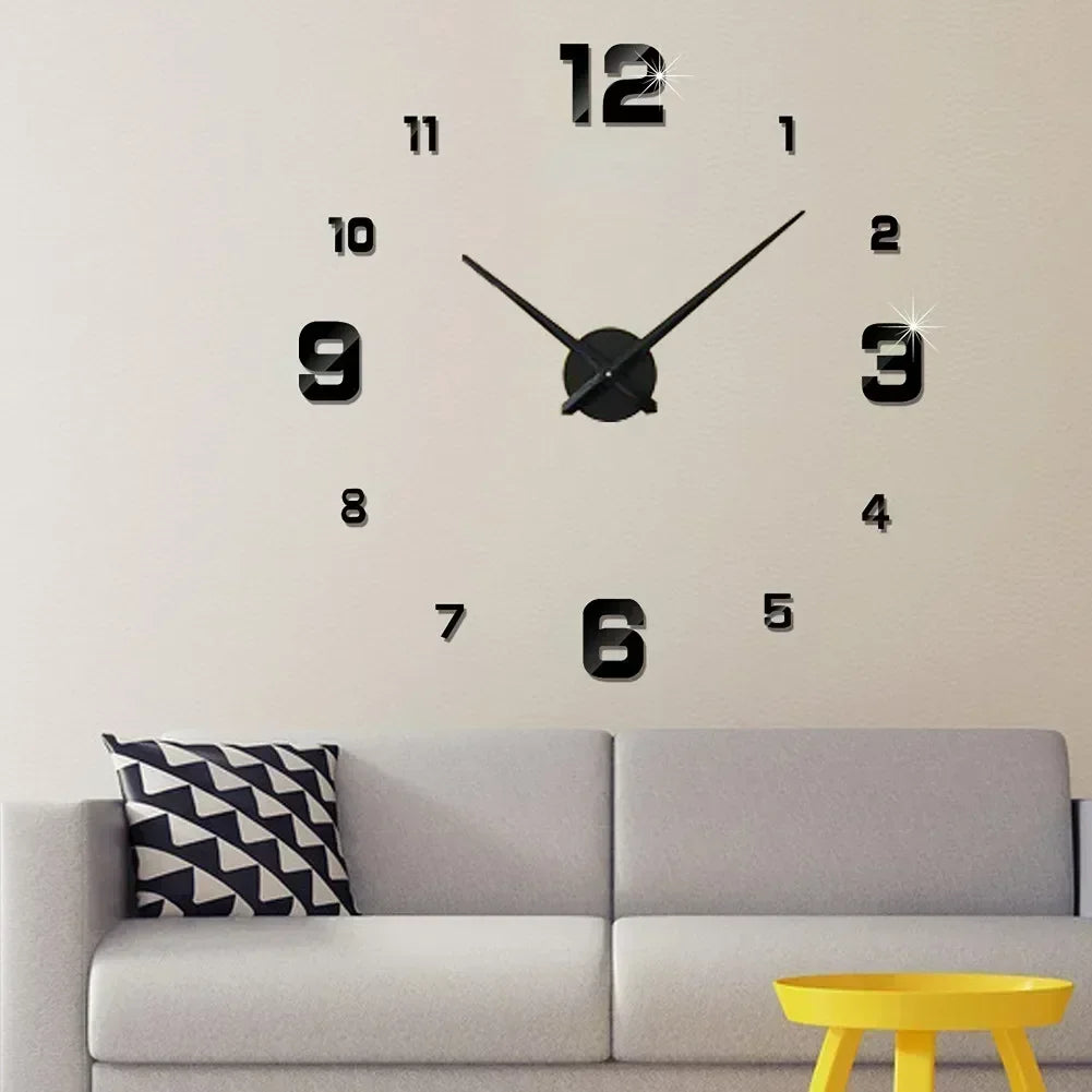 Horloge Murale | Stickers DIY Personnalisables Avec Grandes Aiguilles | Aiguilles Personnalisées | Remy