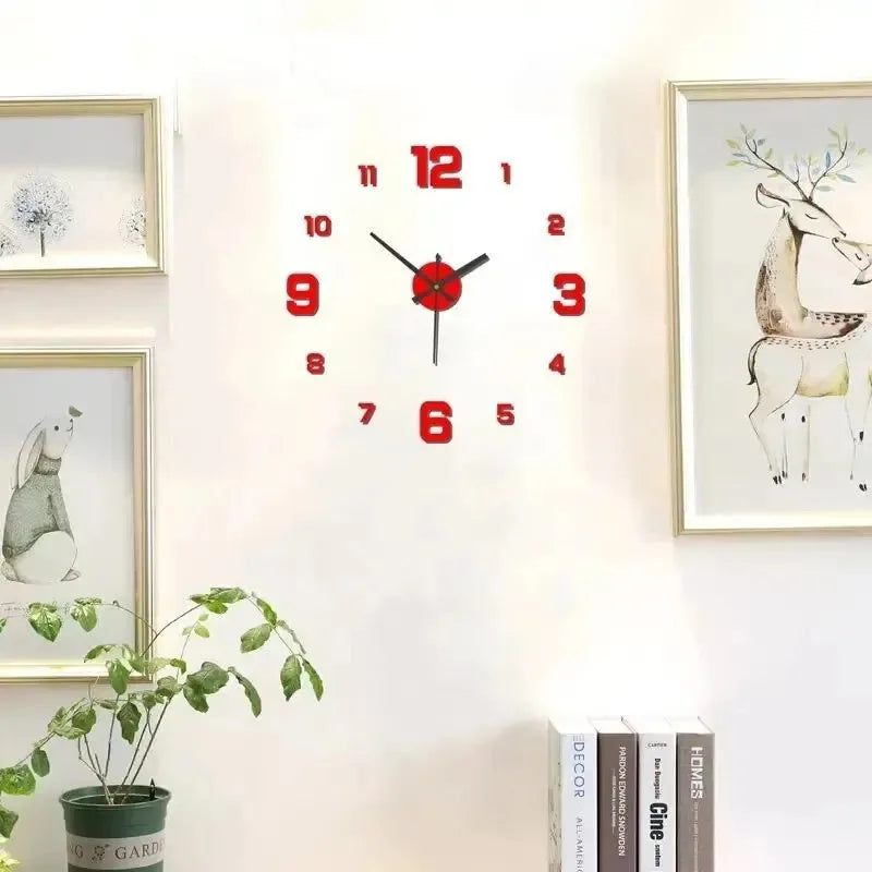 Horloge Murale | Stickers DIY Personnalisables Avec Grandes Aiguilles | Aiguilles Personnalisées | Remy