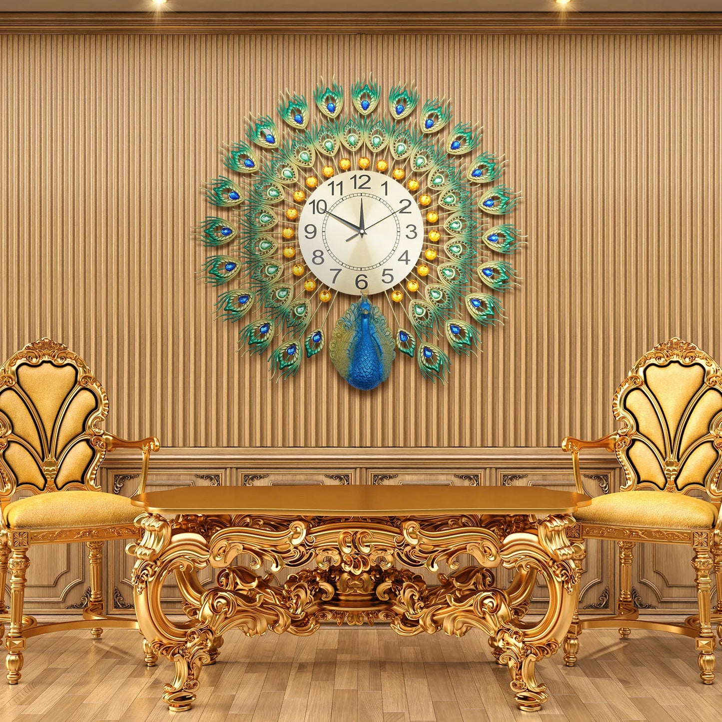 Horloge Murale | Design Paon Majestueux | Zarek