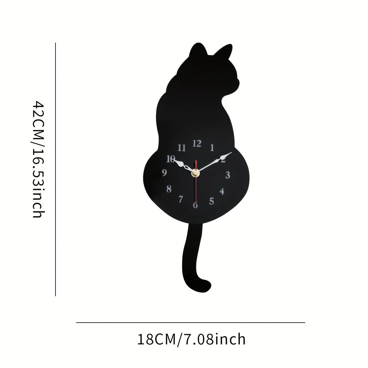 Horloge Murale | Chat Noir Design | Noir