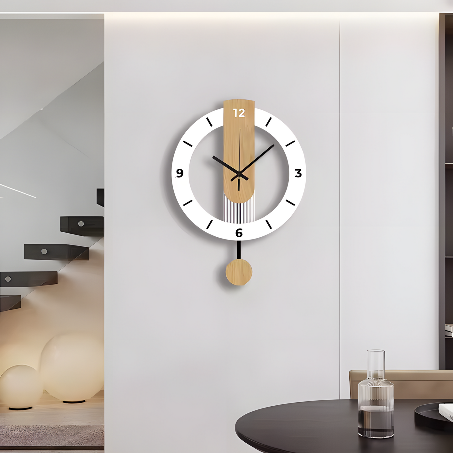 Horloge Murale | Romaine Acrylique Bois Noble | Bois Noble Romaine | Sora