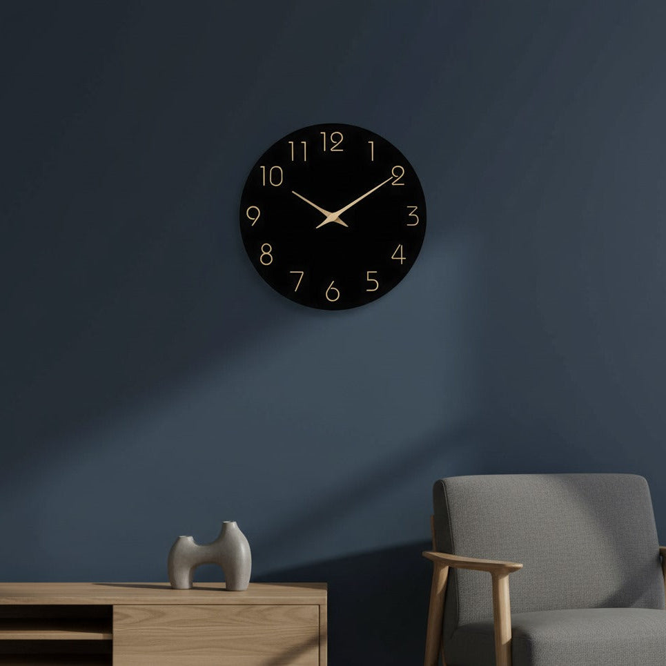 Horloge Murale | Ronde Rétro Élégante | Style Rétro Chic | Niko