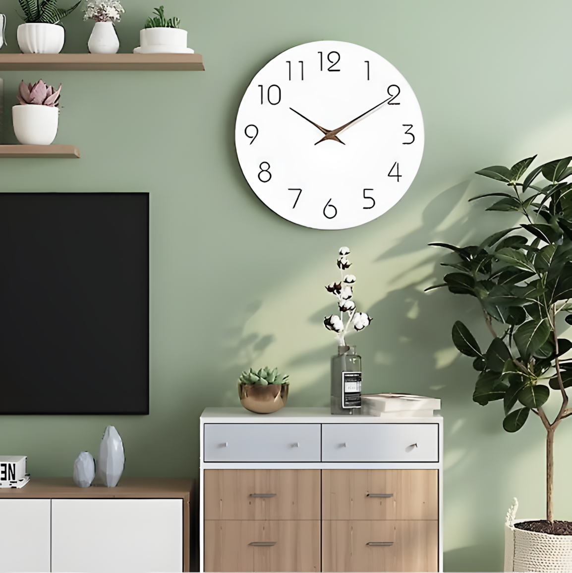 Horloge Murale | Ronde Rétro Élégante | Style Rétro Chic | Niko