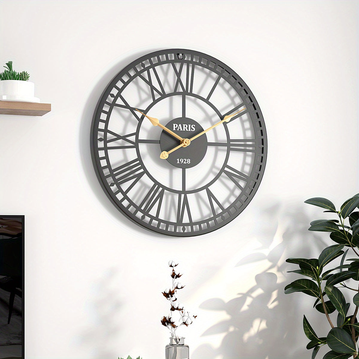 Horloge Murale | Design Chiffre Romain Romantique | Bon Temps | Årstid