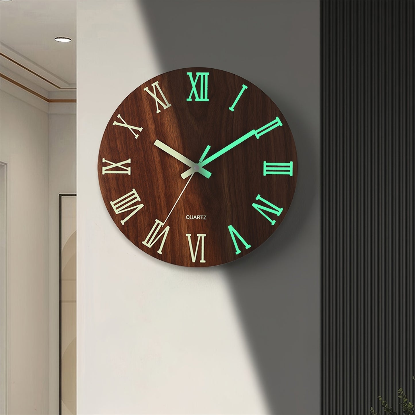 Horloge Murale | Bois Noyer Phosphorescente | Bois Nuit | NattTrä