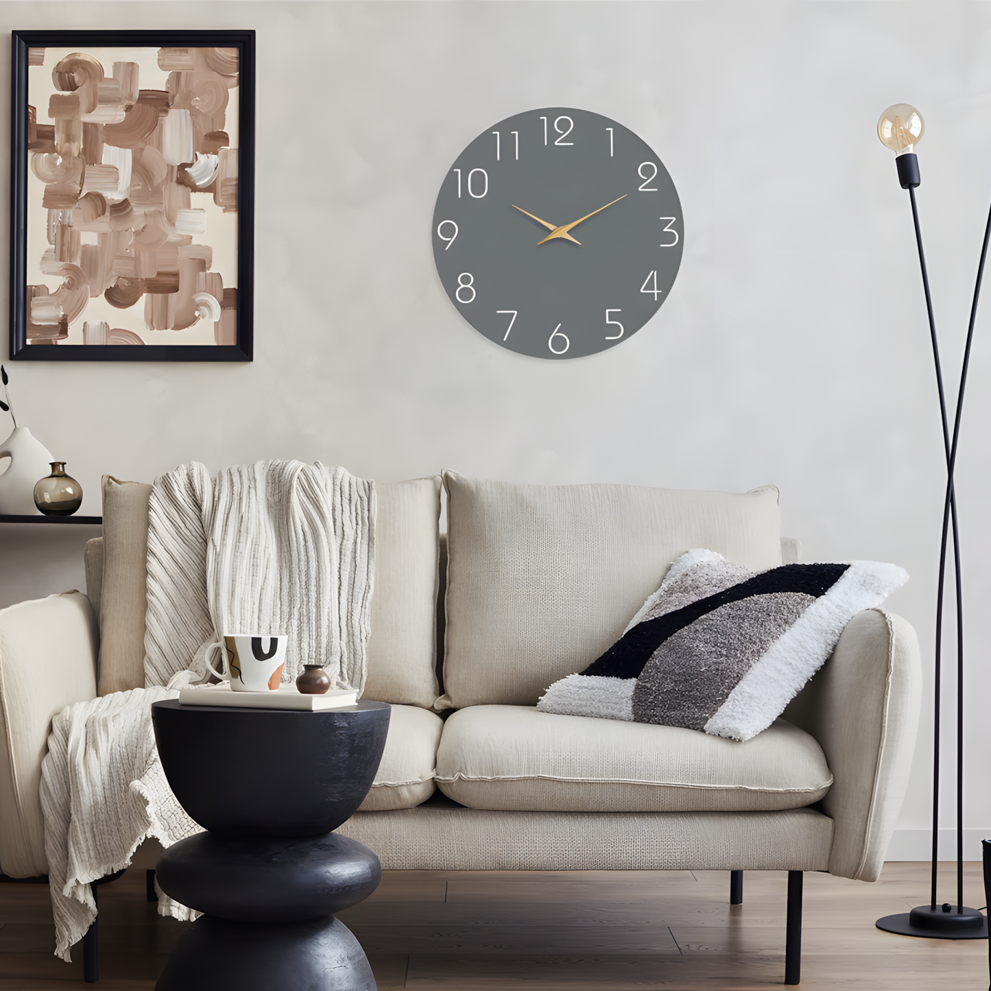 Horloge Murale | Ronde Rétro Élégante | Style Rétro Chic | Niko