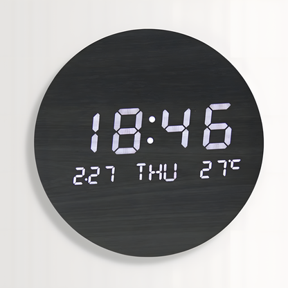 Horloge Murale | Led Bois Numérique | Led Bois Luxe | Briza