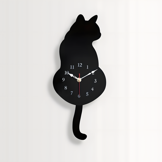 Horloge Murale | Chat Noir Design | Chat Noir | Noir