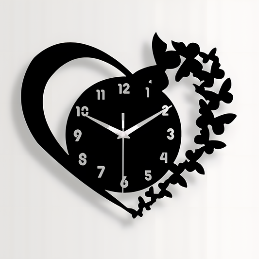Horloge Murale | Coeur Acrylique Élégant | Coeur Élégant | Gwyn