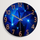 Horloge Murale | Géométrique Verre Bleu | Verre Bleu Géométrique | Cyan