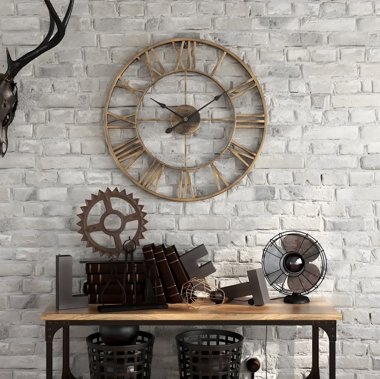 Horloge Murale | Romaine Métal Élégante | Métal Élégant Romaine | Tova