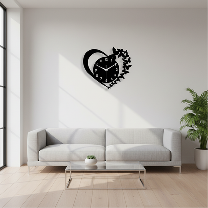 Horloge Murale | Coeur Acrylique Élégant | Coeur Élégant | Gwyn