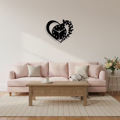 Horloge Murale | Coeur Acrylique Élégant | Coeur Élégant | Gwyn