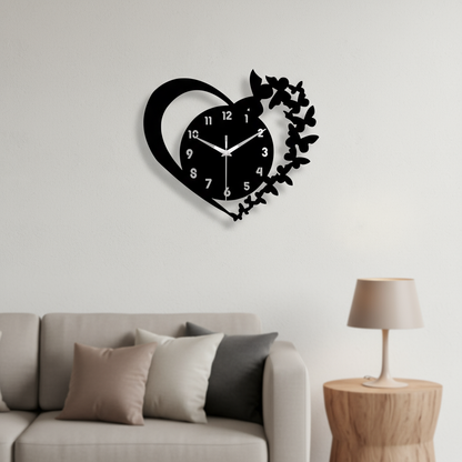 Horloge Murale | Coeur Acrylique Élégant | Coeur Élégant | Gwyn