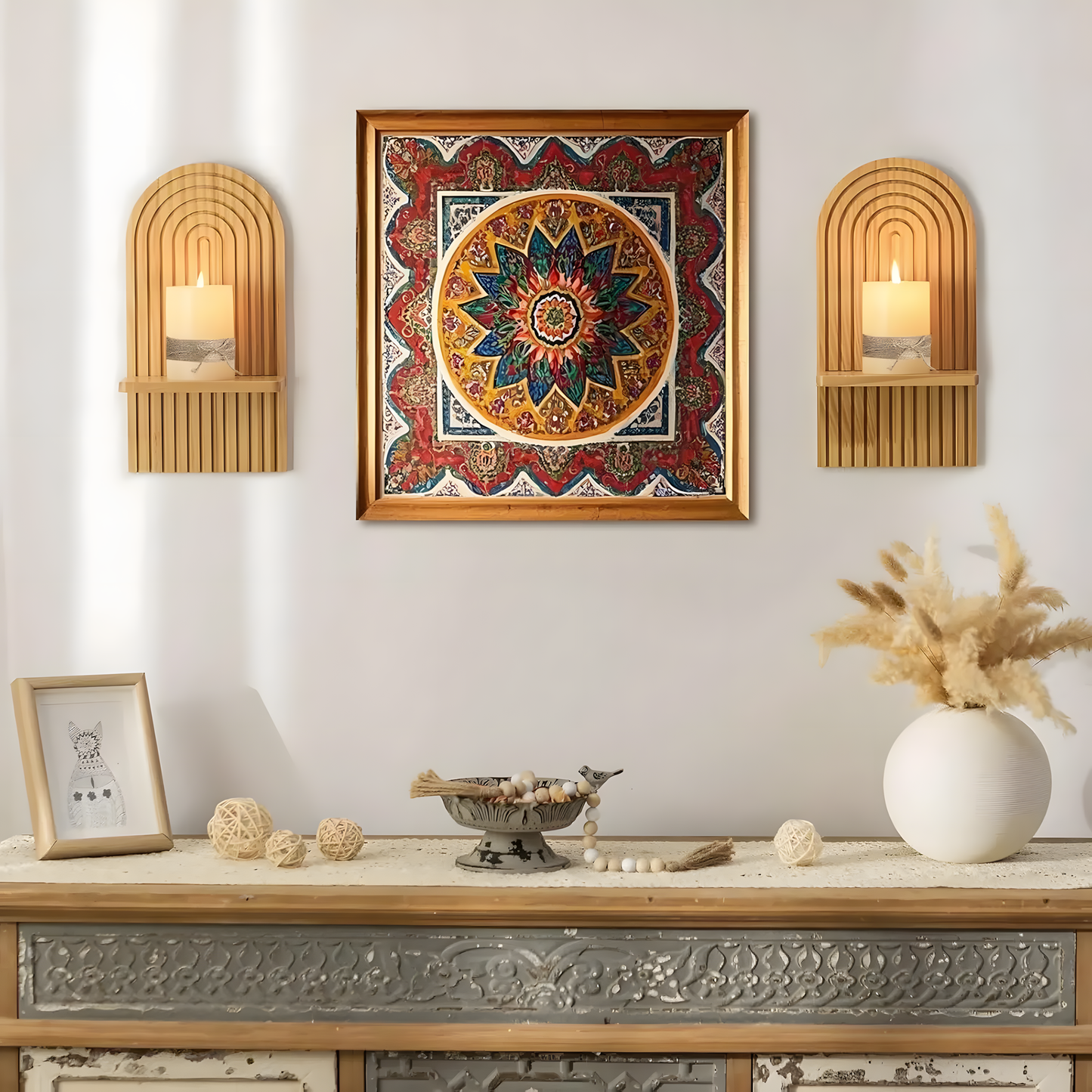 Étagère Murale l Bois Style Bohème 35x18 cm l Mora