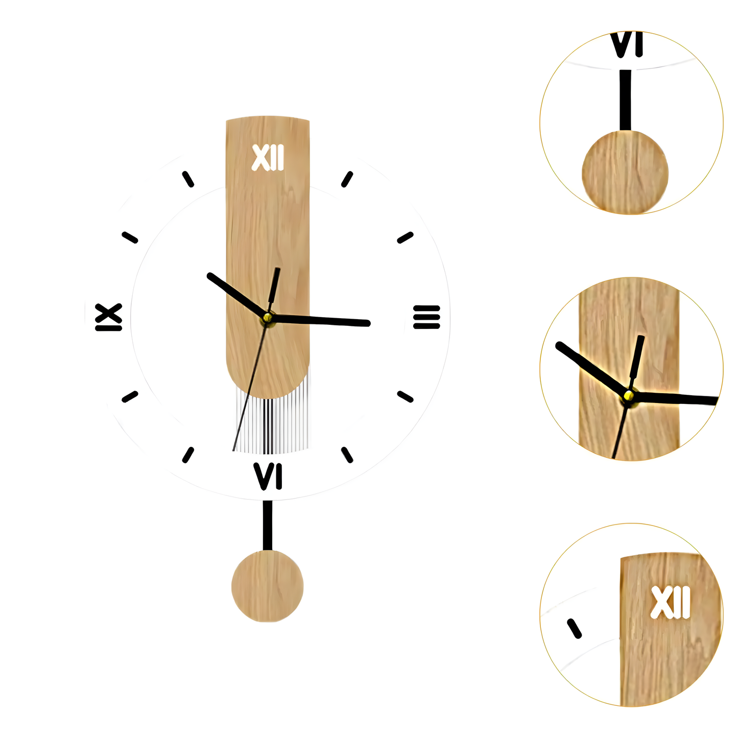 Horloge Murale | Romaine Acrylique Bois Noble | Bois Noble Romaine | Sora