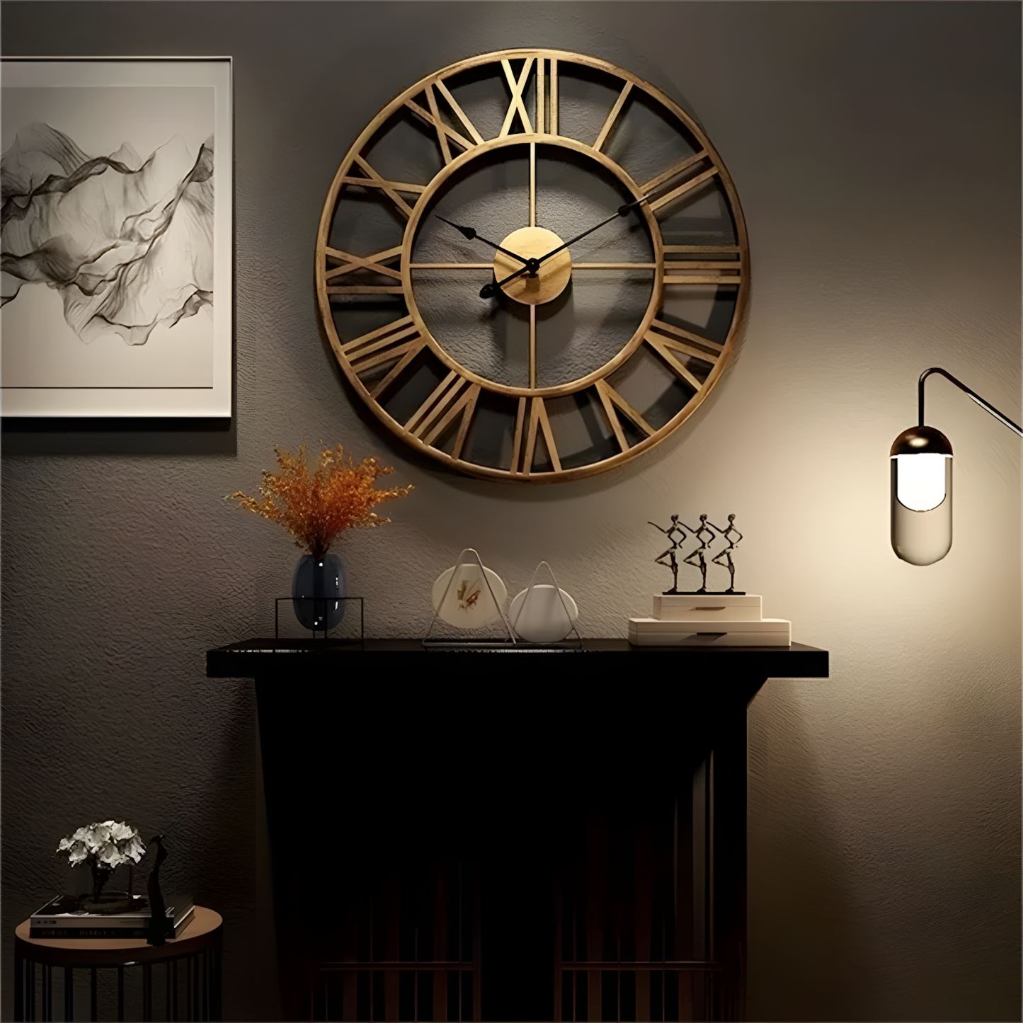 Horloge Murale | Romaine Métal Élégante | Métal Élégant Romaine | Tova