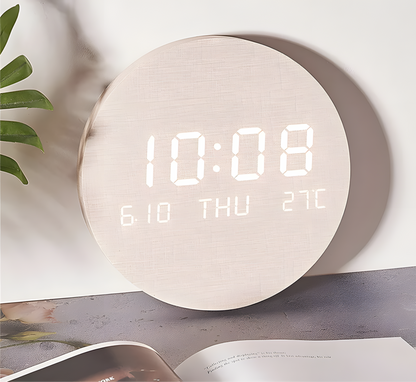 Horloge Murale | Led Bois Numérique | Led Bois Luxe | Briza