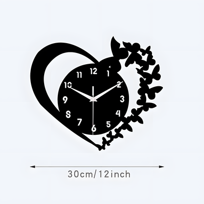 Horloge Murale | Coeur Acrylique Élégant | Coeur Élégant | Gwyn