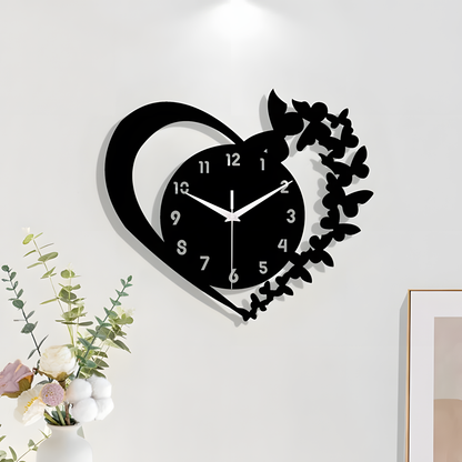 Horloge Murale | Coeur Acrylique Élégant | Coeur Élégant | Gwyn